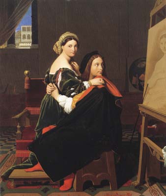 Jean Auguste Dominique Ingres Raphael and La Fornarina (mk04)